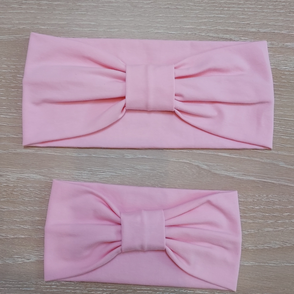 Handmade Pink Bow Hairband Set